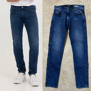 Replay Anbass Slim Fit Blue Jeans Men’s Size 29 Zipper Fly Dark Wash